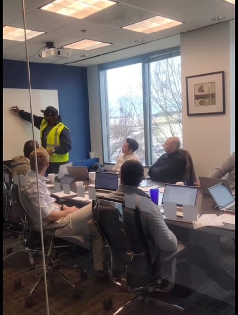 Jay Graham conducting safety meetings at Amazon